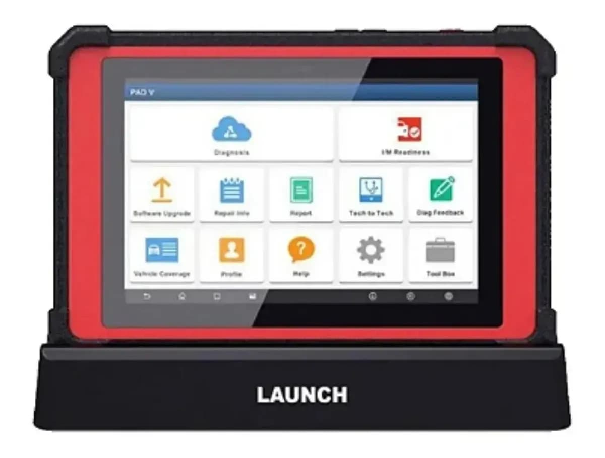 Launch X431 PAD V: posicionamento real na bancada profissional
