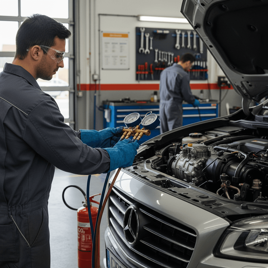 Cuidados de Segurança ao Trabalhar com o Sistema de Climatização Automotiva