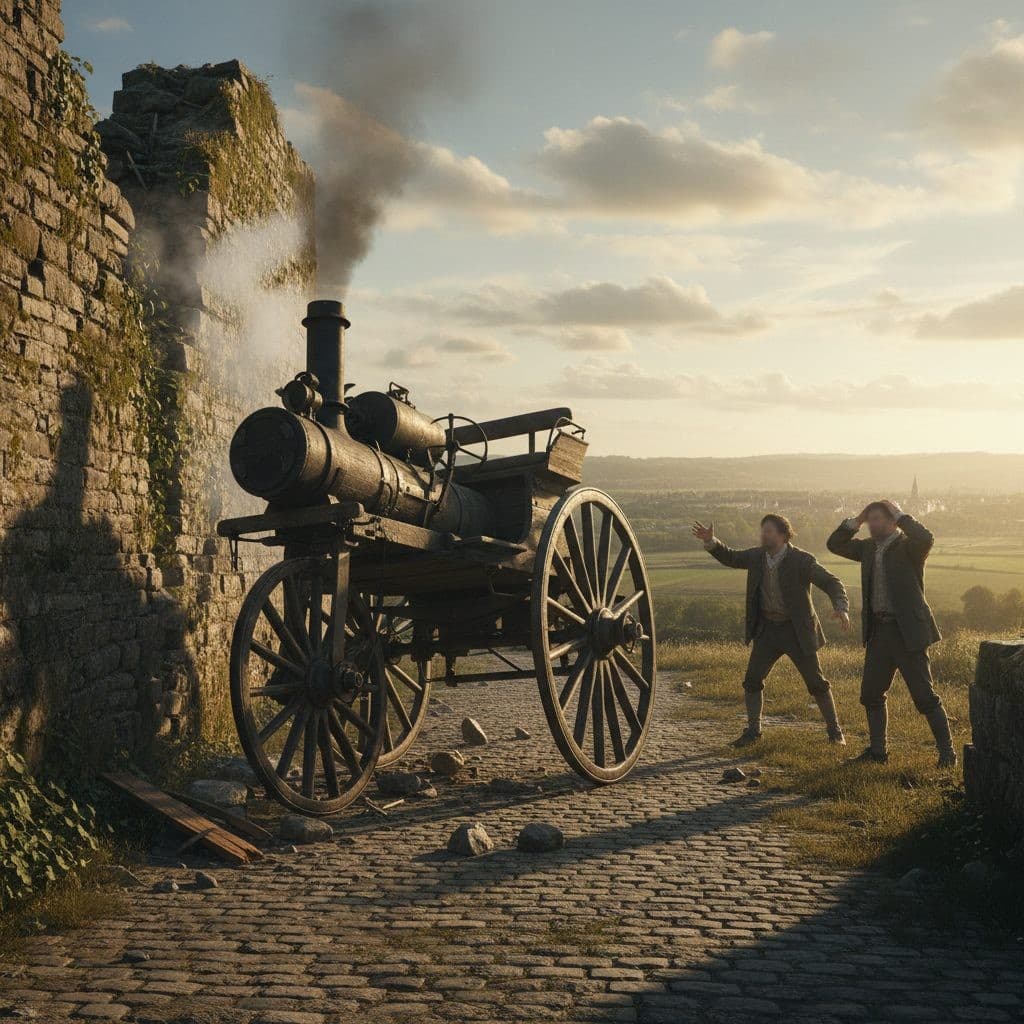 1769: O Primeiro Veículo Autopropelido e a Inevitabilidade do Primeiro Acidente